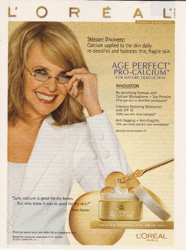 Diane Keaton--2007 L\'Oreal Advertisement