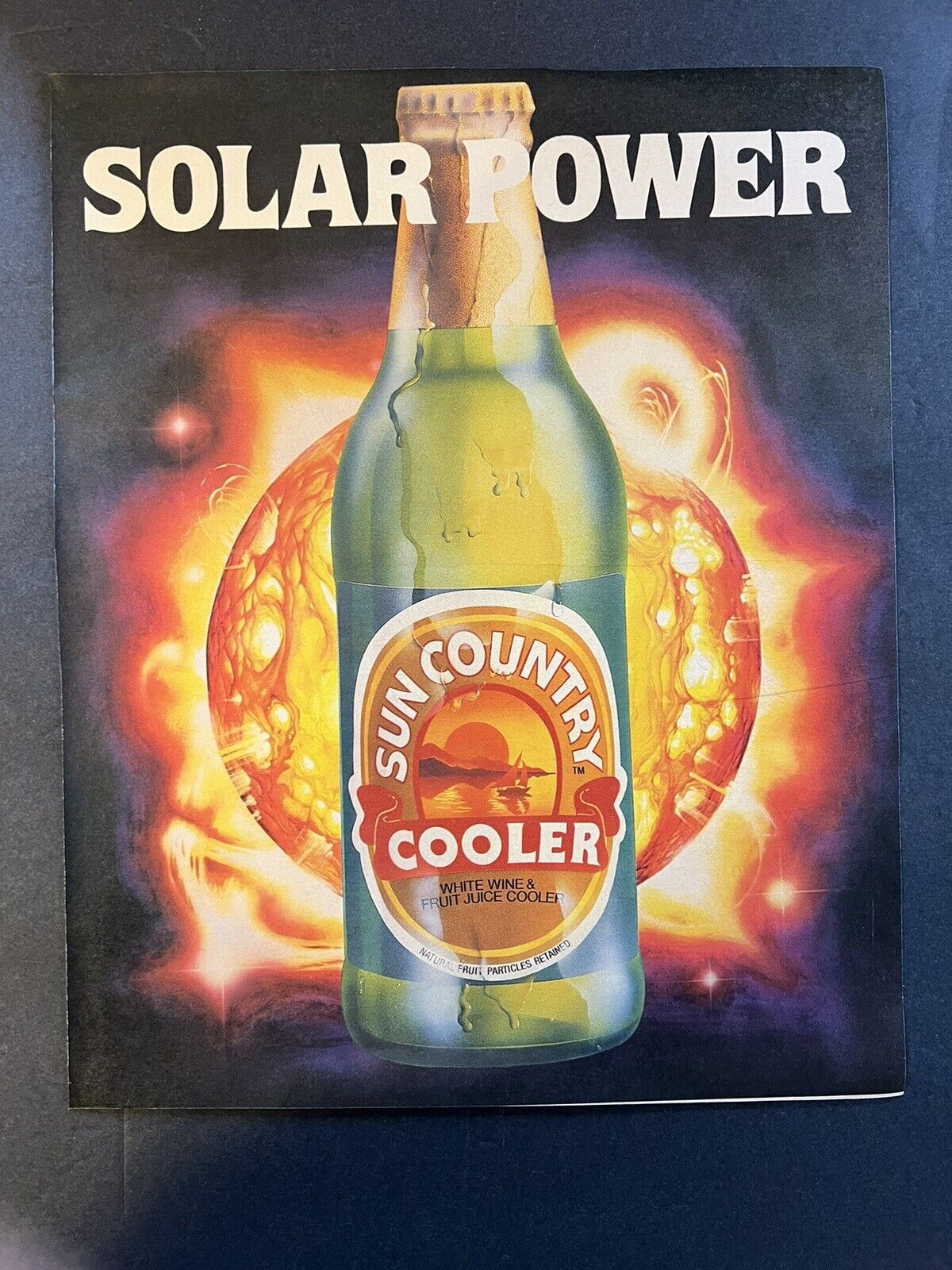 Vtg 1985 Sun Country Wine Cooler Ad, Solar Power