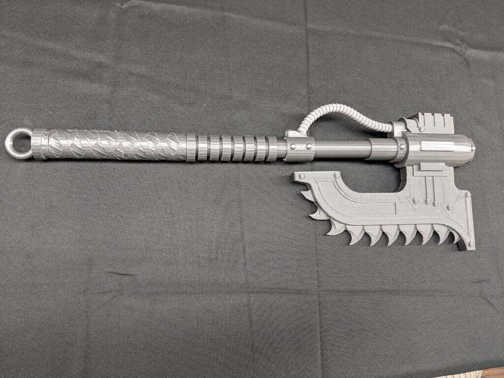 Life Size Warhammer Chaos Chainaxe Cosplay Kit 3D Printed