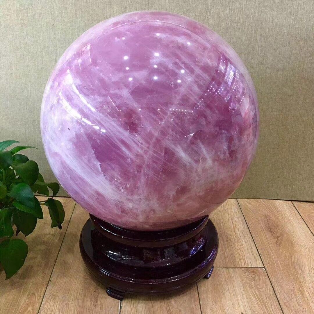 TOP 176LB Natural BIG Rose Pink Quartz Sphere Crystal Ball Healing