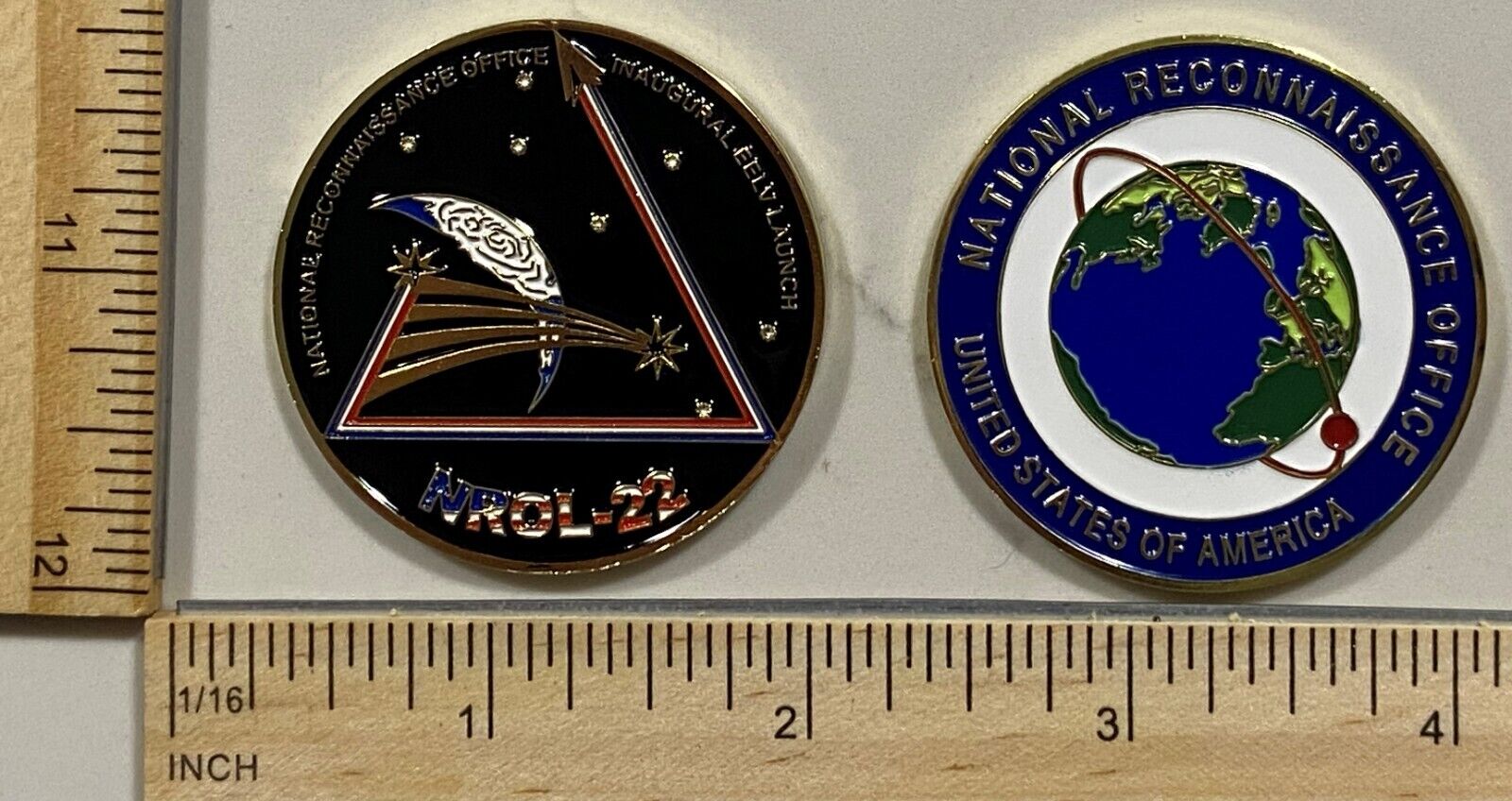 MILITARY BLACK OPS CHALLENGE COIN - NROL-22 VERSION (B) INAUGURAL EELV LAUNCH