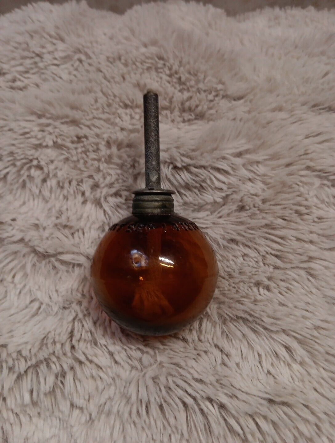 1880 &1893 PATENT Very Rare, AMBER BLOWN GLASS JEWELER DENTIST ALCOHOL LAMP 