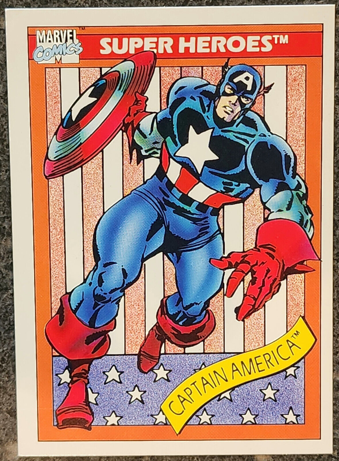 Captain America 1990 Impel Marvel Universe Series 1 Super Heroes Trading Card #1