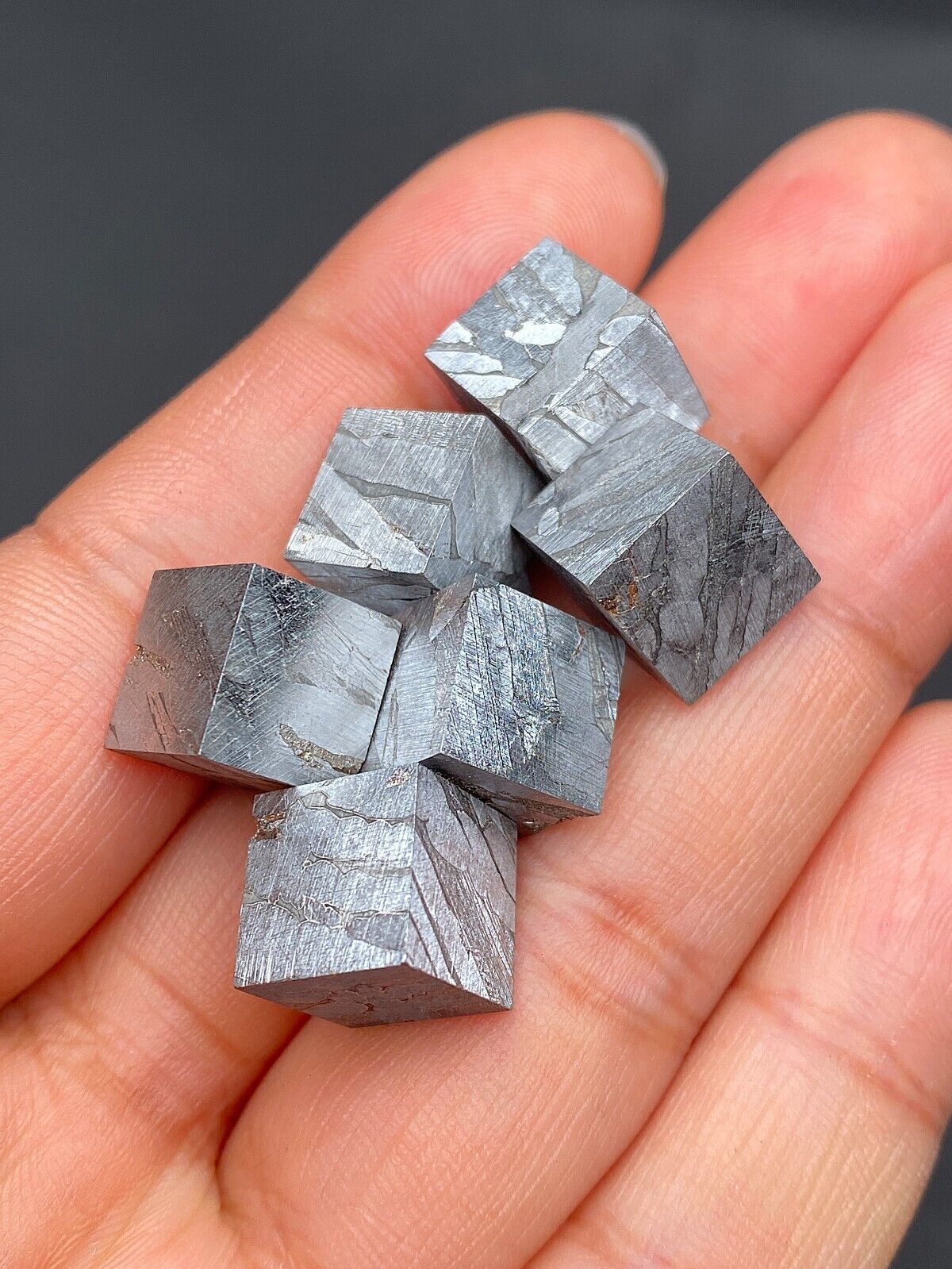 48.9g  6pcs  Seymchan iron meteorite material slice Cuboid cut--form Russia