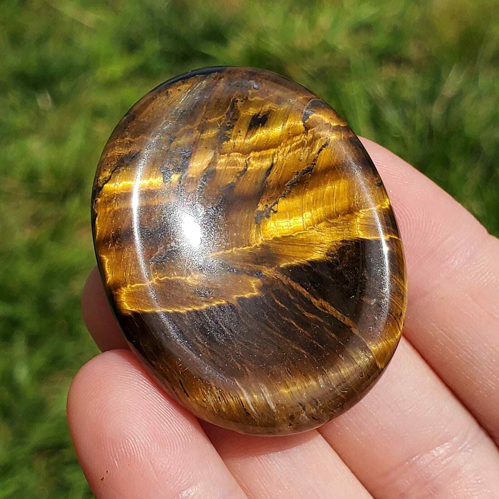 Tiger Eye Worry Stone Crystals Mineral Stones Natural BONUS INFO CARD