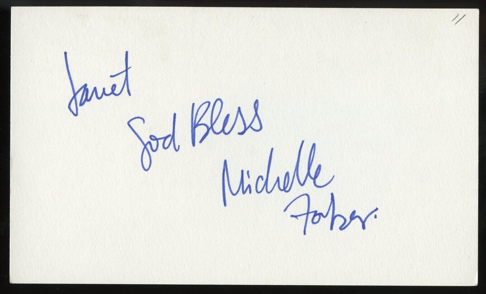 Michelle Forbes signed autograph auto 3x5 Cut American Actress on Guiding Light