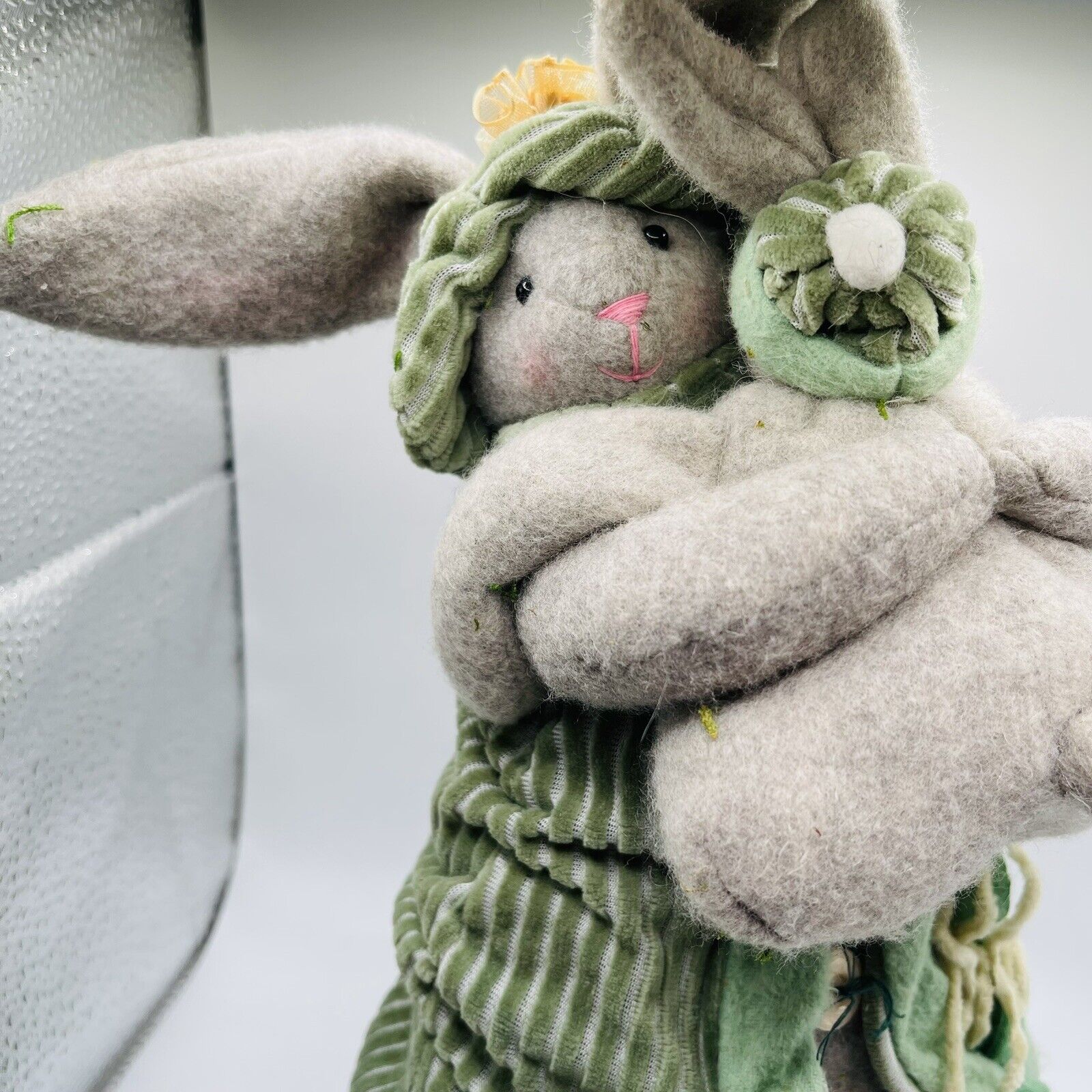 Melissa Ann Stuffed Mama Bunny With Baby Weighted Plush Holiday Decor