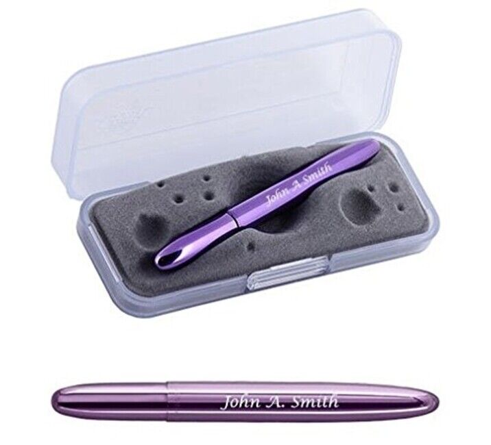 1 Personalized/Engraved Purple Fisher Bullet Space Ballpoint Pen with Box NEW