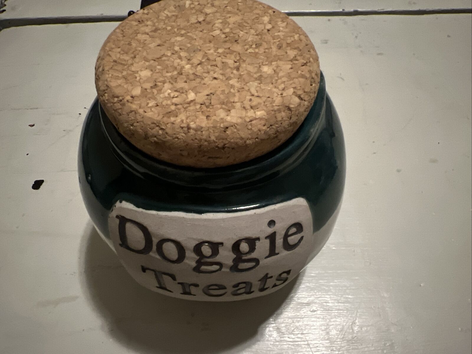 Tumbleweed Pottery North Carolina Glazed Doggie Treats Jar w Cork Lid New Cute