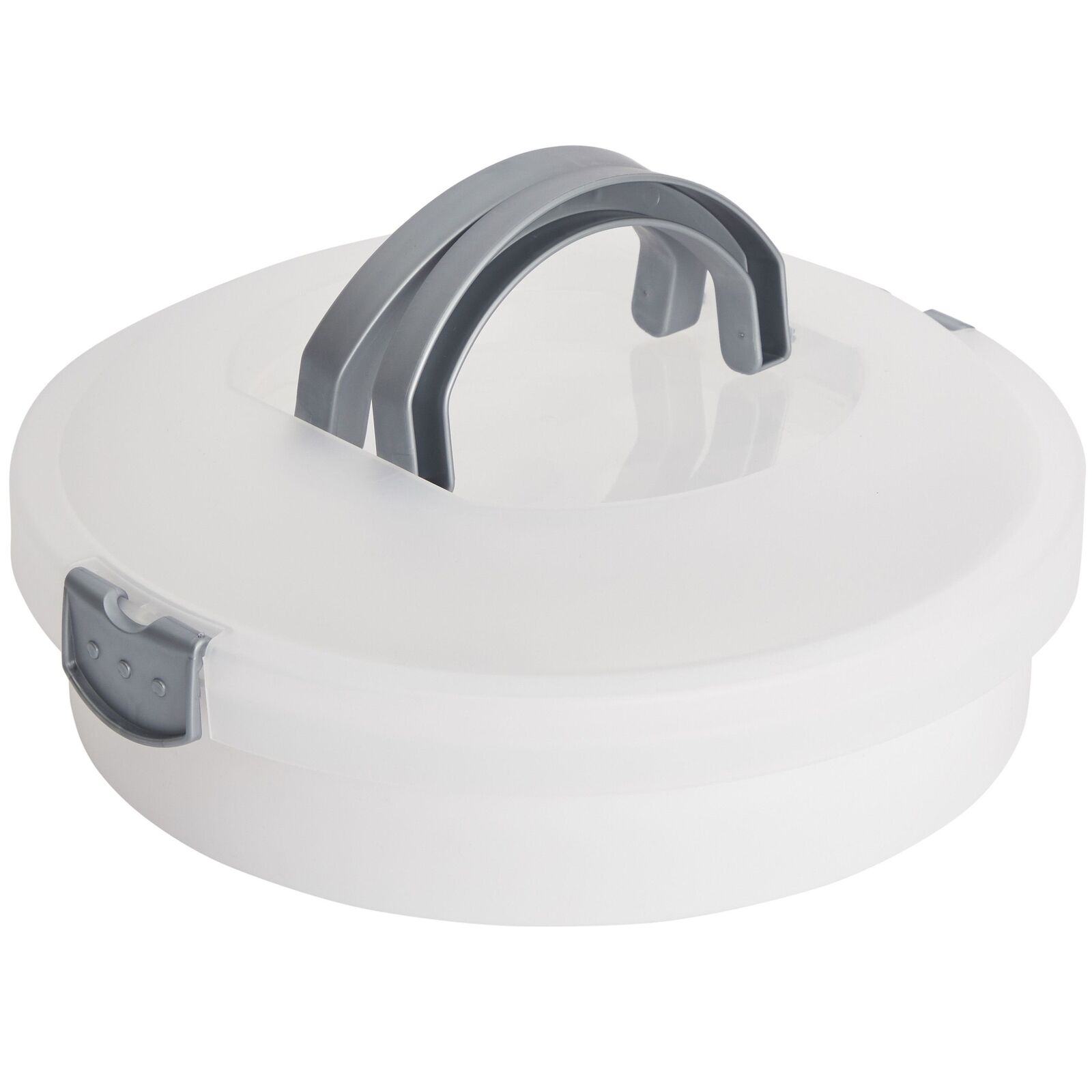 Round Dessert Carrier with Lid and Handle, Cheesecake Container (White, 12x4in)