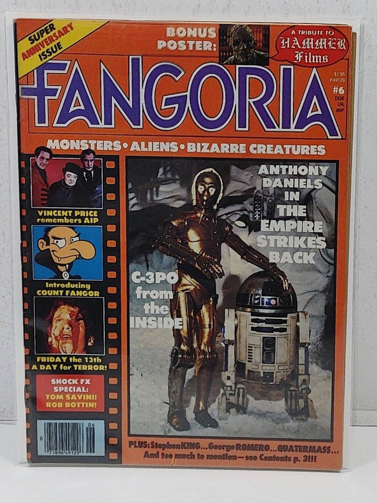 FANGORIA VINTAGE MAGAZINE 80s HORROR STAR WARS EMPIRE FRIDAY THE 13TH ISSUE #6