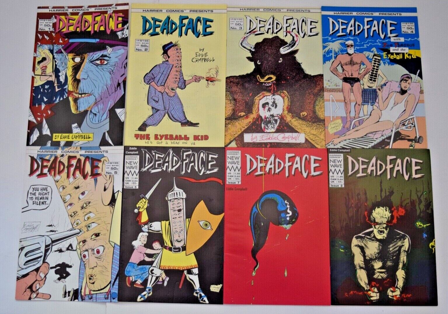 Deadface (1987) 4 Issue Complete Set 1-8 Harrier Comics