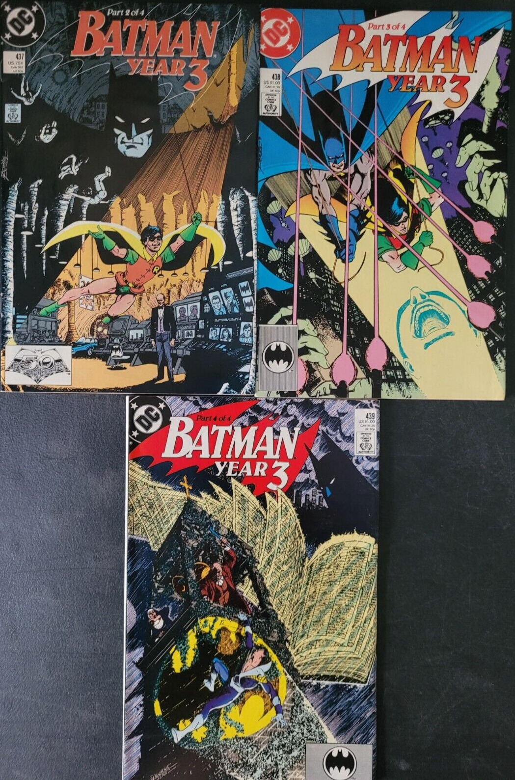 BATMAN #437 438 439 (1989) GEORGE PEREZ COVERS EACH AUTOGRAPHED PAT BRODERICK