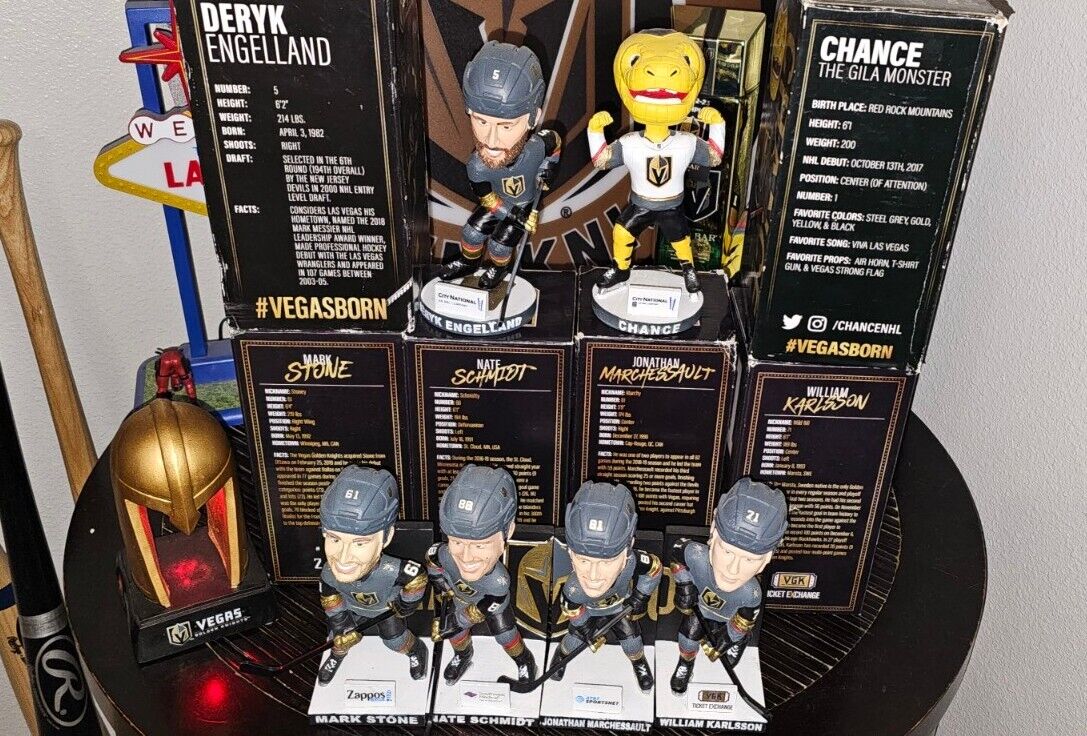 Vegas Golden Knights Bobbleheads, The Ultimate Set Of 7 From Inaugural Season 