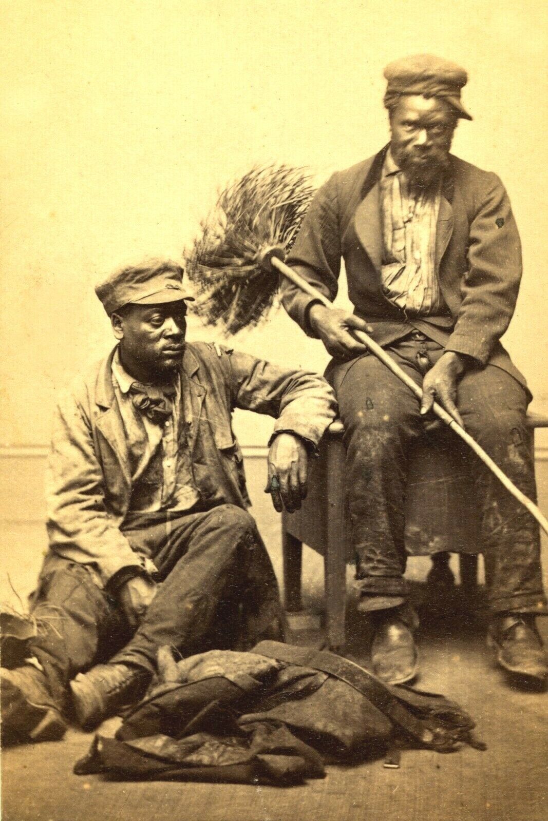 c1865-Black History-Two African American Chimney Sweeps-8x12 Portrait PHOTO