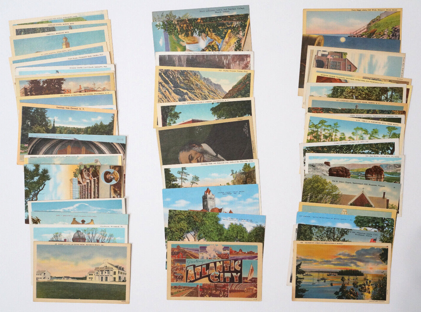 Vintage POSTCARD Lot 50 Unposted Standard Size USA 1907-1950 Old View Cards