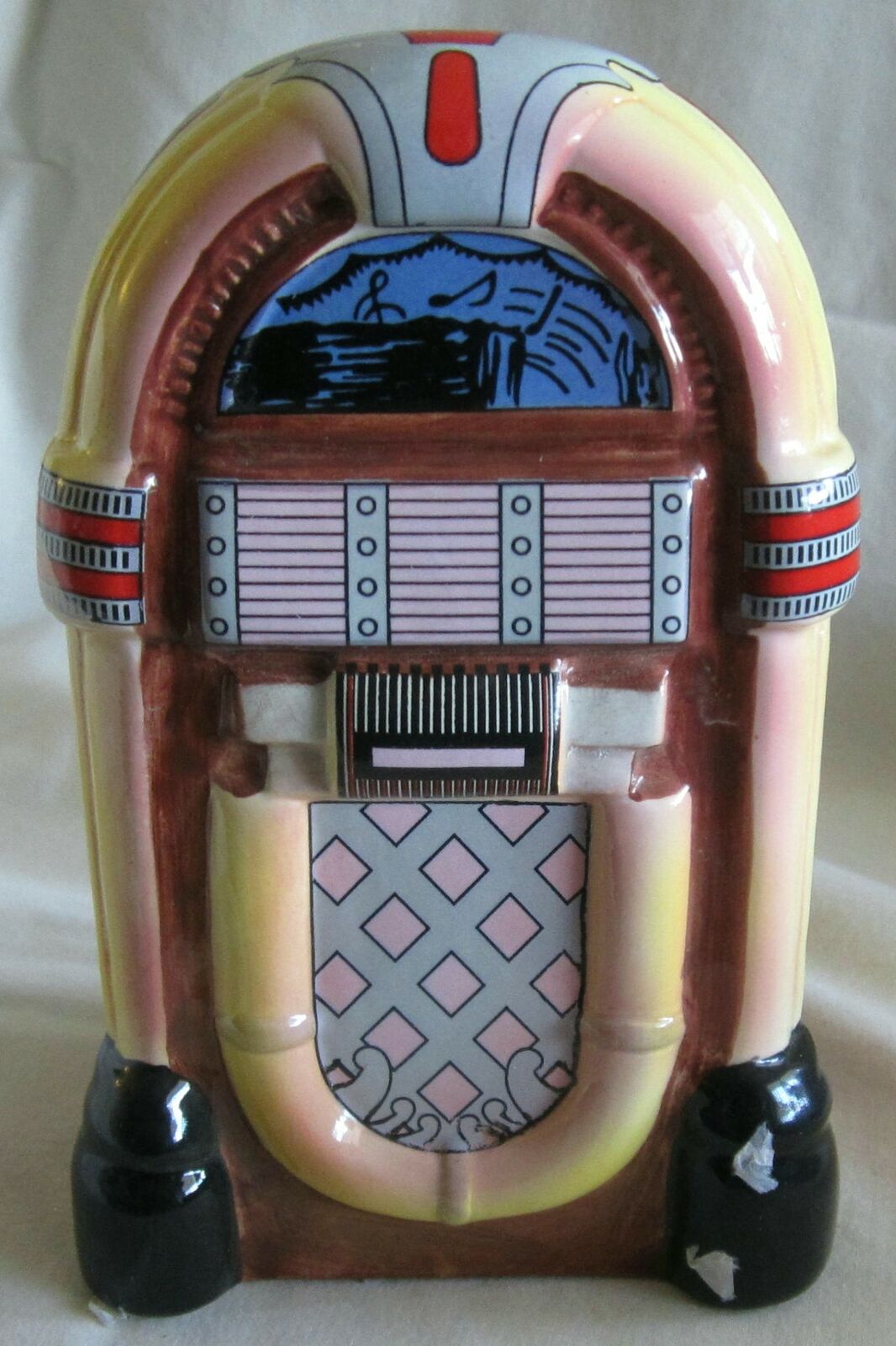 Vintage 1950\'s style Jukebox Coin Bank ceramic NOS new old stock Style 496