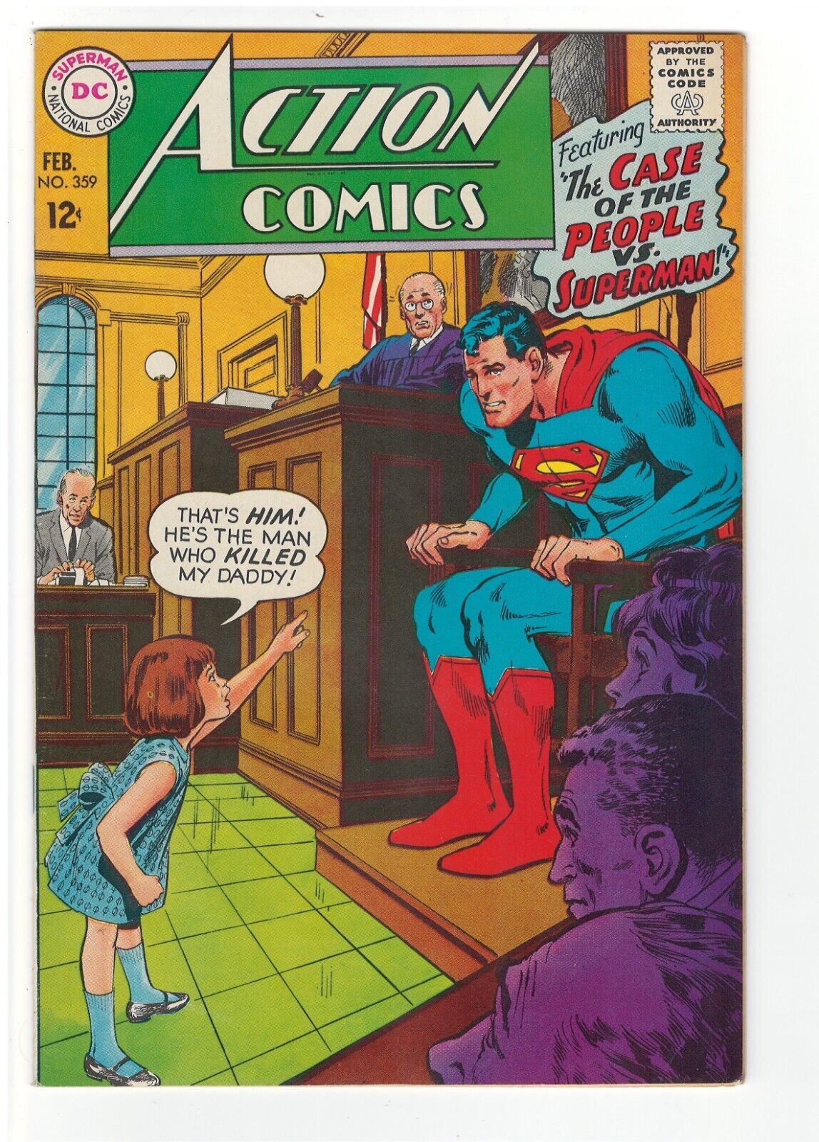 ACTION COMICS 359 ( 1968 ) THE CASE OF THE PEOPLE VS. SUPERMAN. NM
