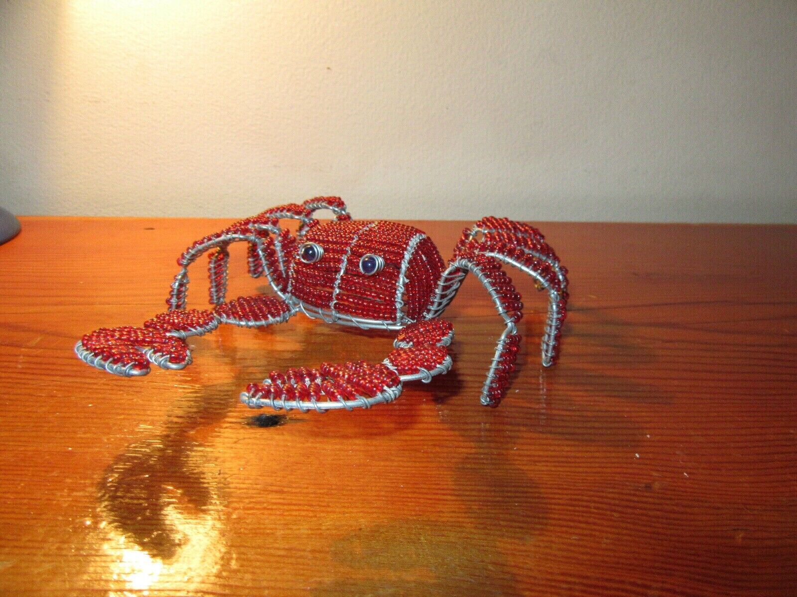  Red Crab Glass Beaded Shellfish handcrafted 7\