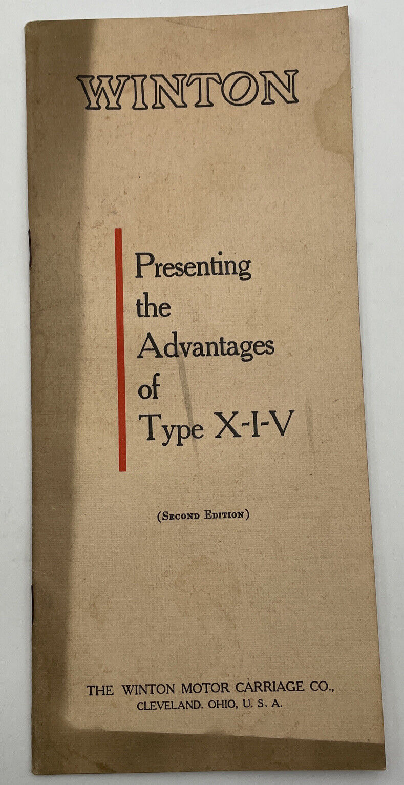 Winton Presenting The Advantages Of Type X-I-V Auto Car Brochure Booklet