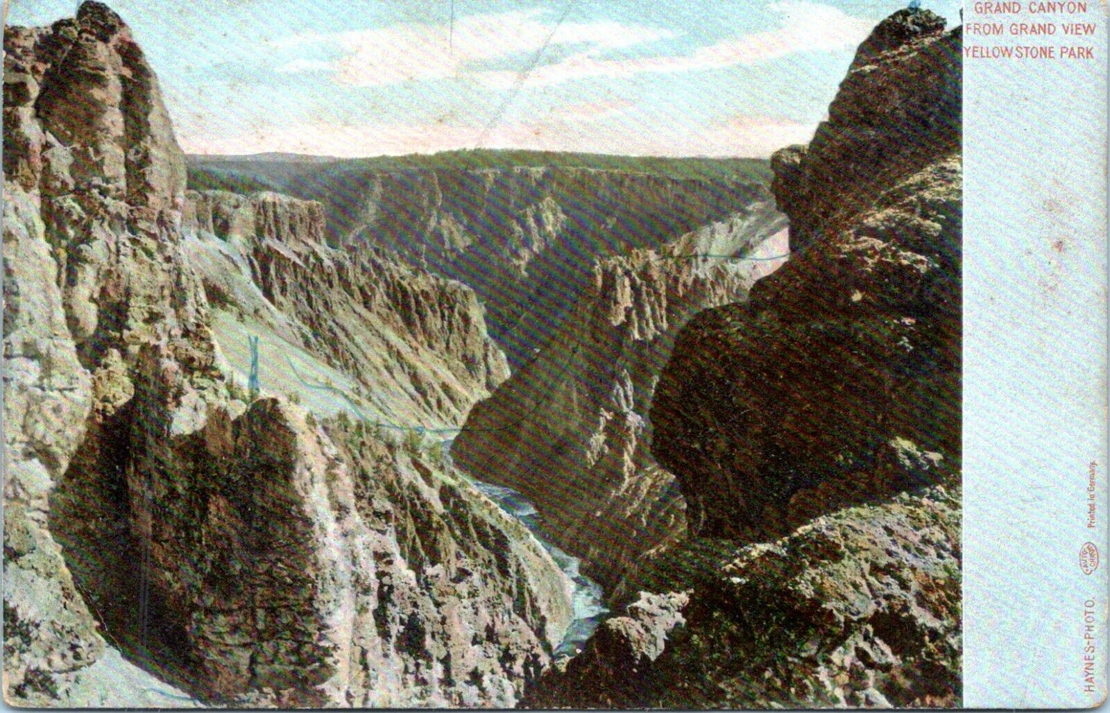 Yellowstone Postcard Haynes Grand Canyon From Grand View c.1900  HG