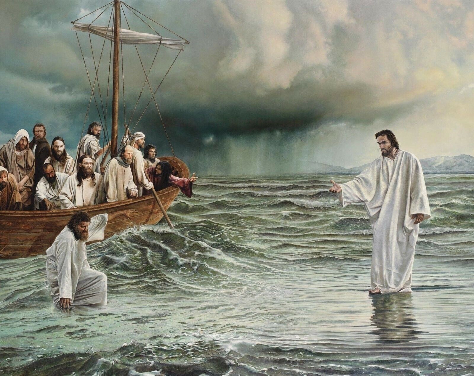 JESUS WALKING ON WATER 8X10 GLOSSY PHOTO PICTURE