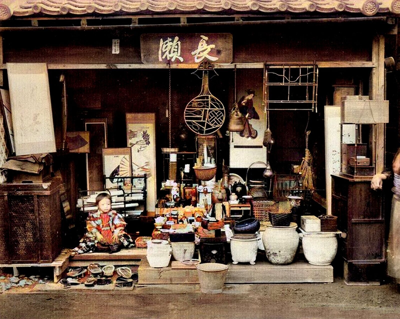 1880s JAPAN FURNITURE SELLER Color Tinted PHOTO  (200-D)