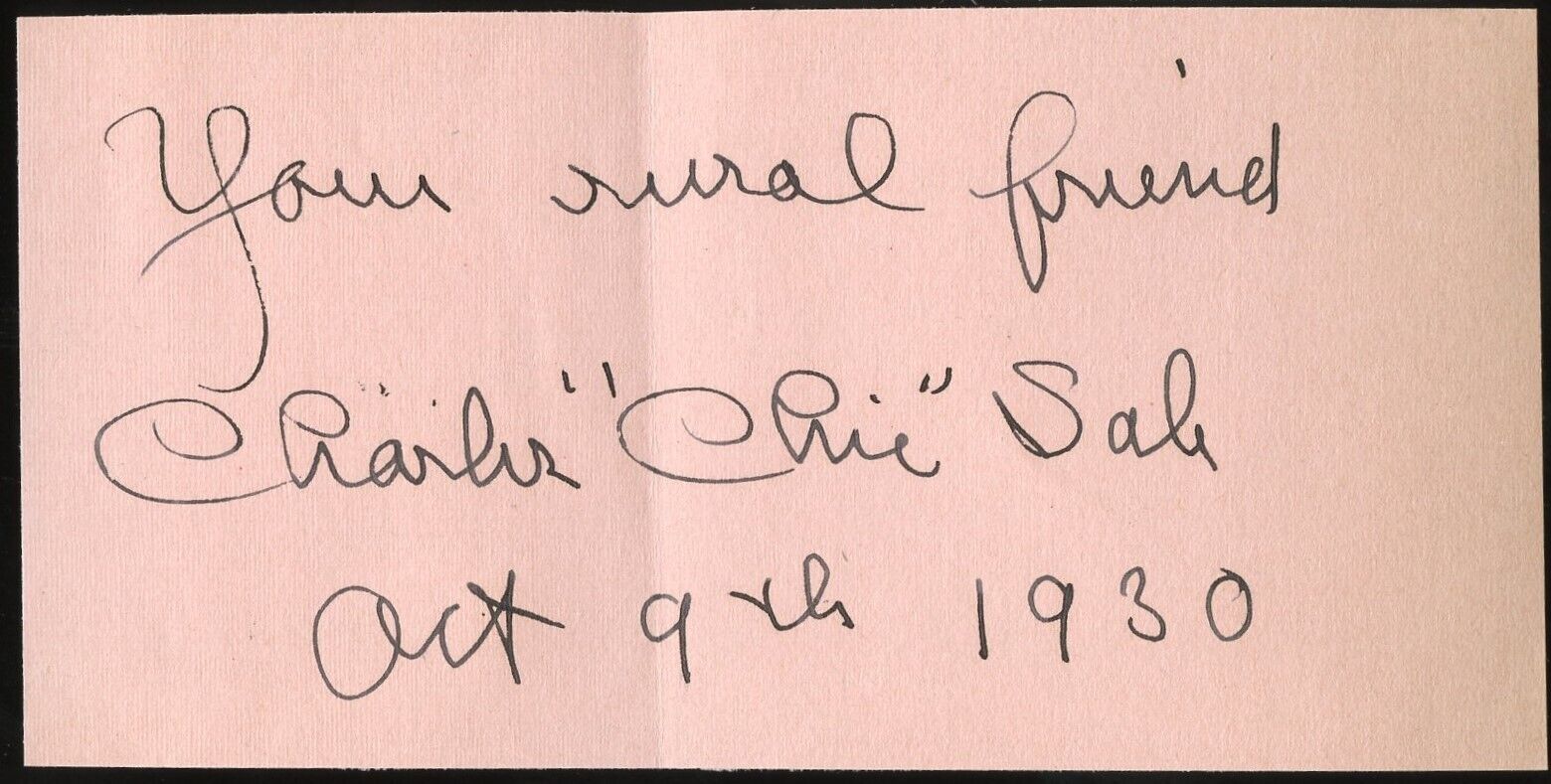 Charles Chic Sale d1936 signed autograph 3x5 Cut American Actor & Vaudevillian