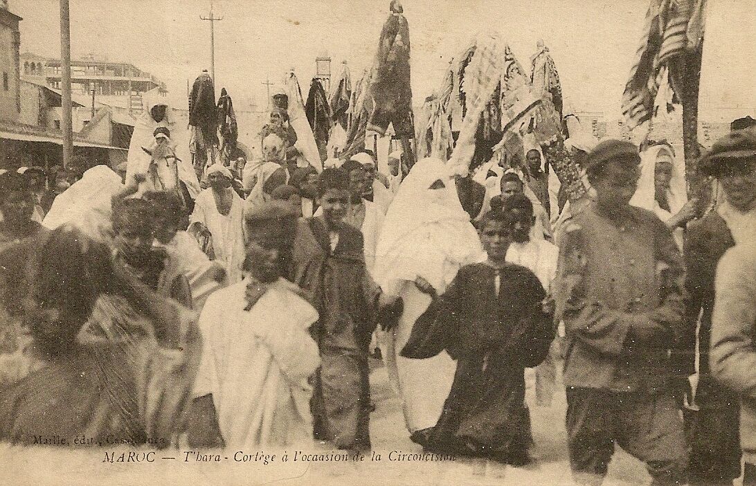 AFRICA POSTCARD MOROCCO T\'HARA PROCESSION ON THE OCCASION OF CIRCUMCISION