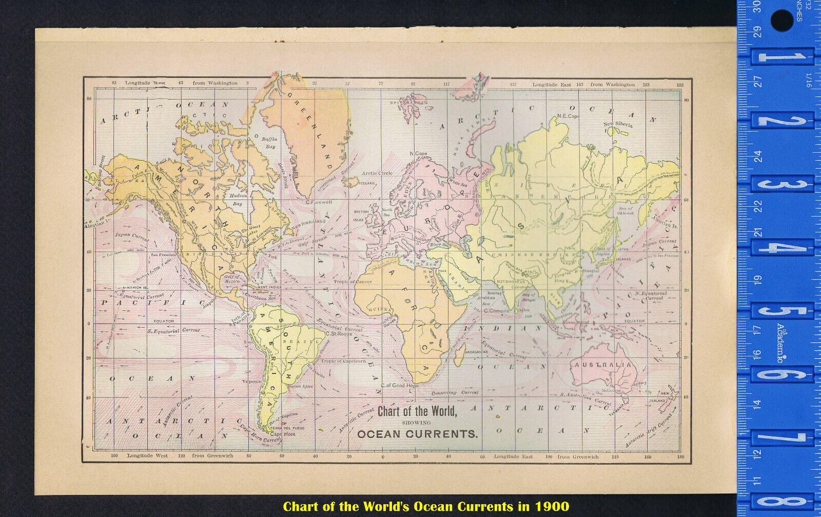 Chart of the World\'s Ocean Currents in 1900 - Map