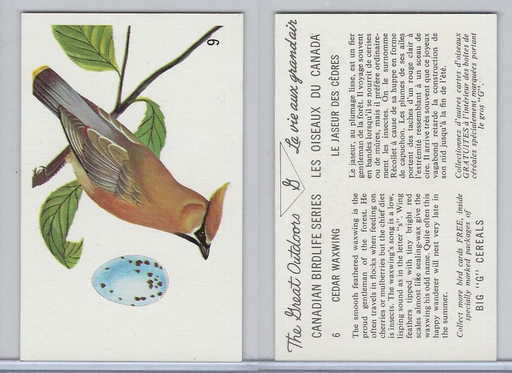 FC33-2  General Mills, Canadian Birdlife, 1960, #6 Cedar Waxwing