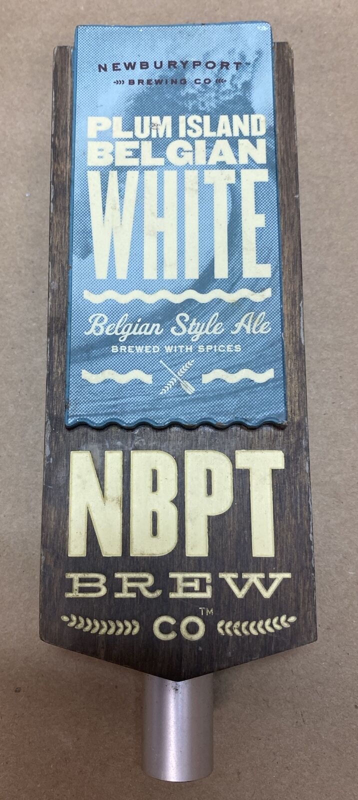 NEWBURYPORT NBPT PLUM ISLAND BELGIAN WHITE BEER TAP HANDLE BRAND NEW IN BOX