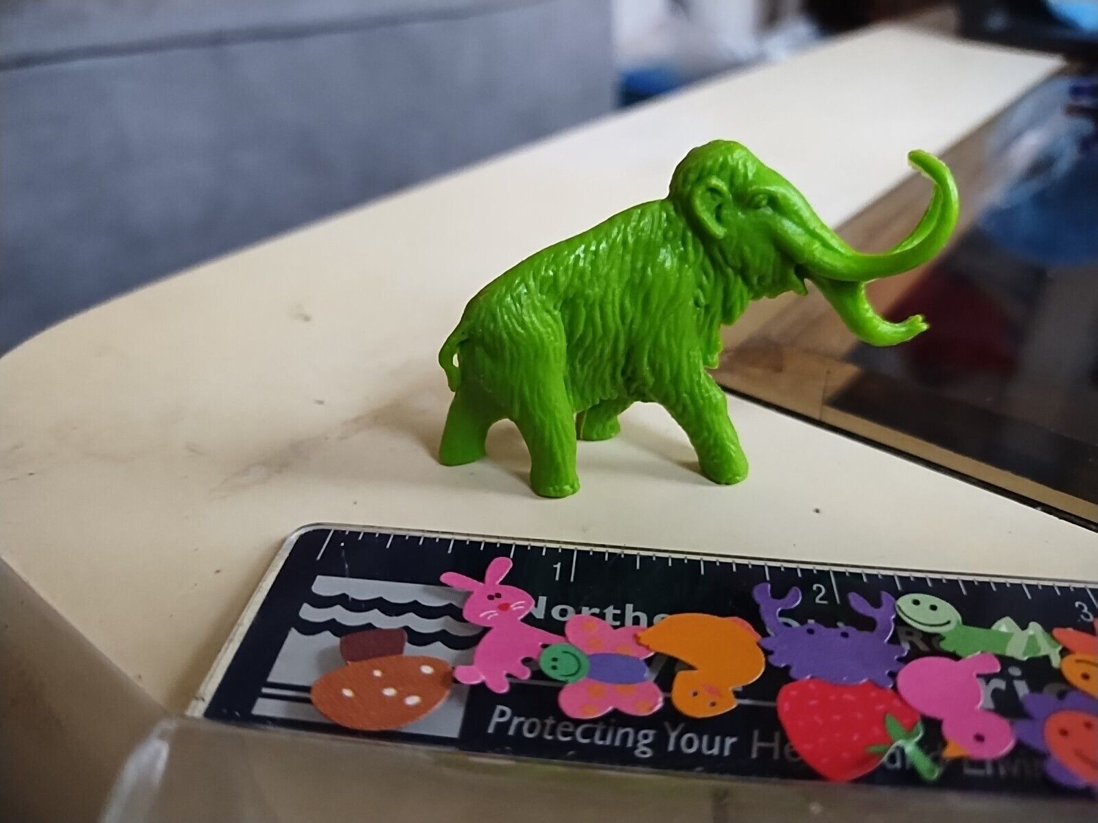 Wooly Mammoth Mastodon Green Plastic Vintage Figure Toy