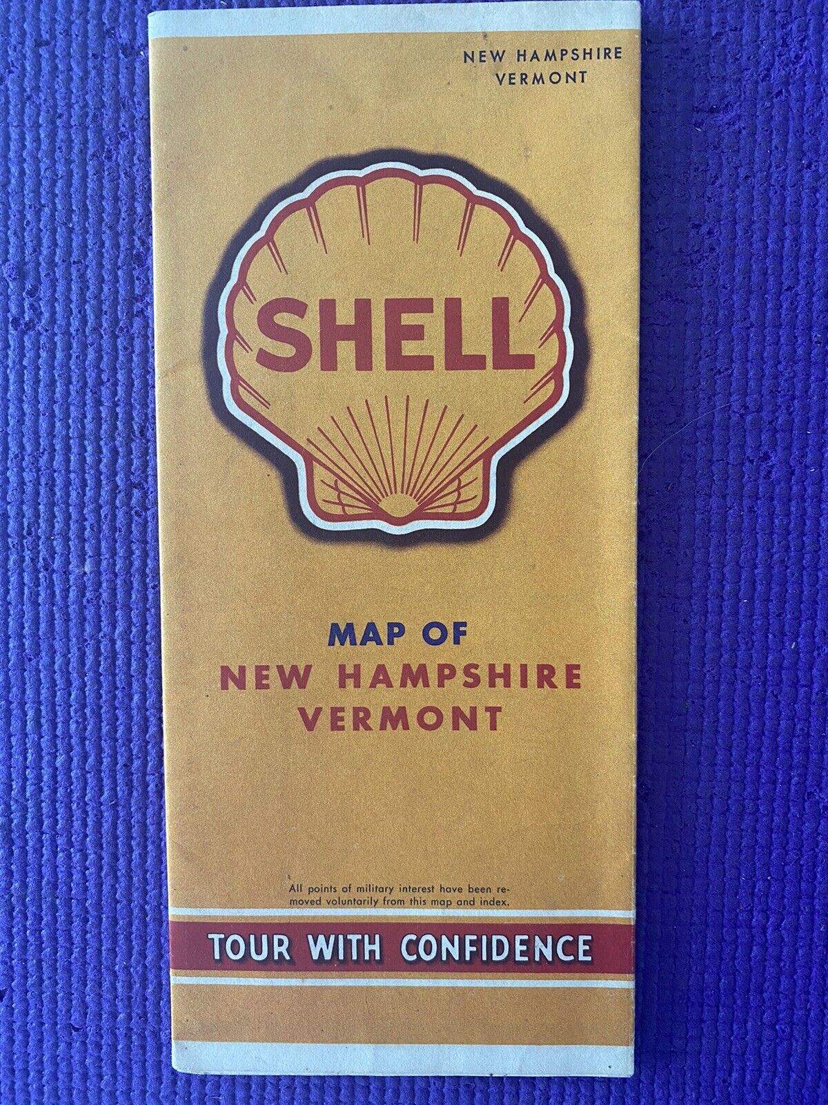 Vintage 1942 Shell Map  New Hampshire, Vermont