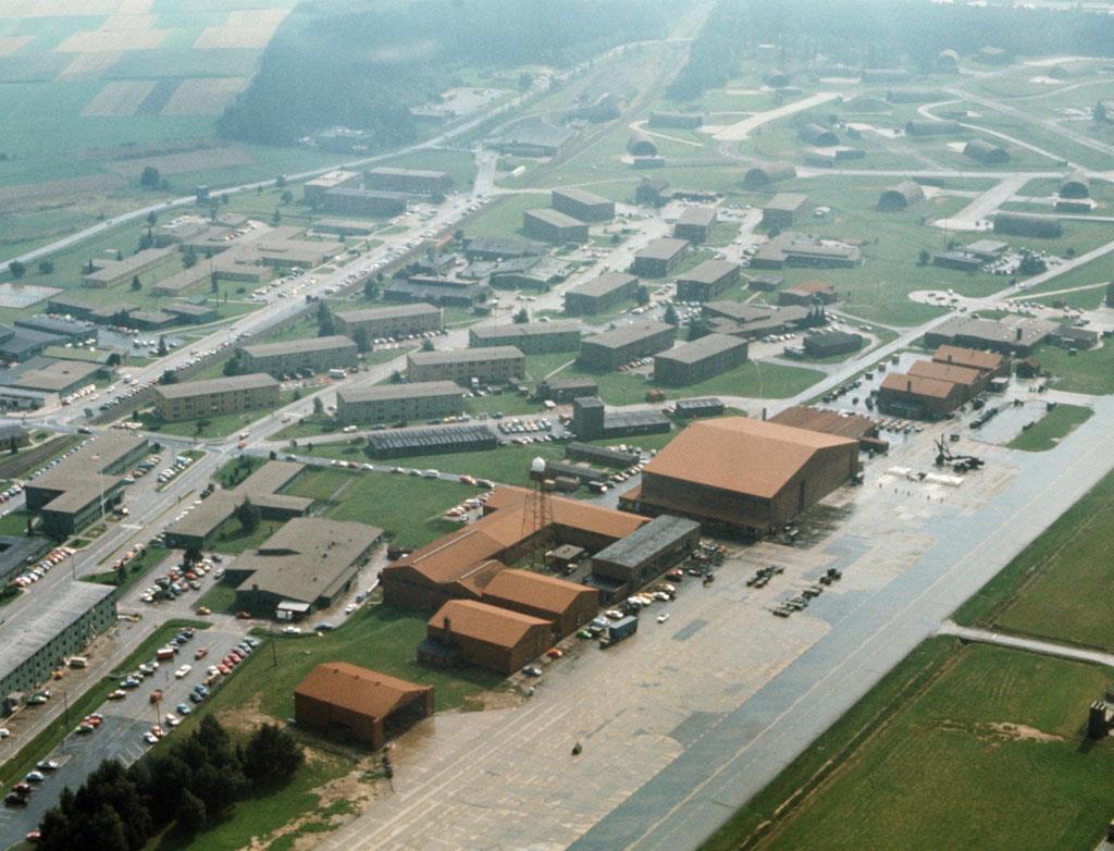 Photo. 1976-7. Germany. Sky view of Hahn Air Base