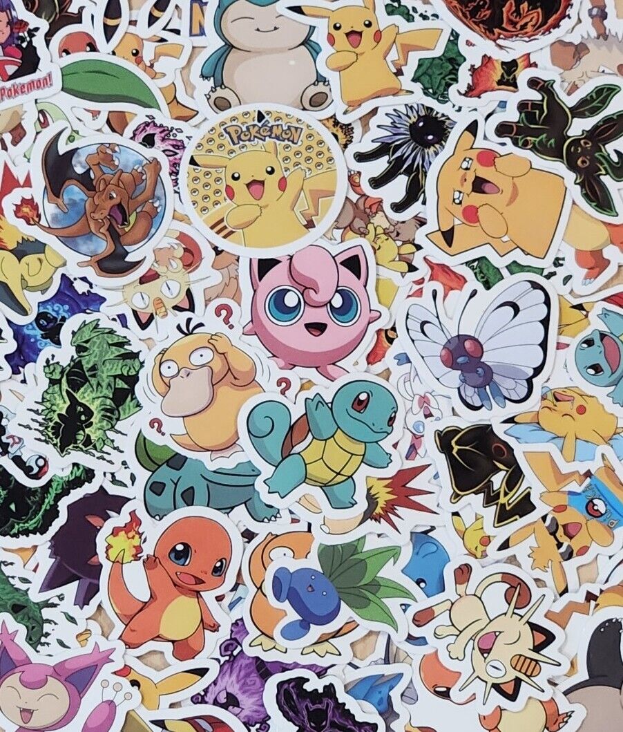 NEW 100pc POKEMON GO Pikachu Cartoon Stickers Laptop Sticker Luggage Decal