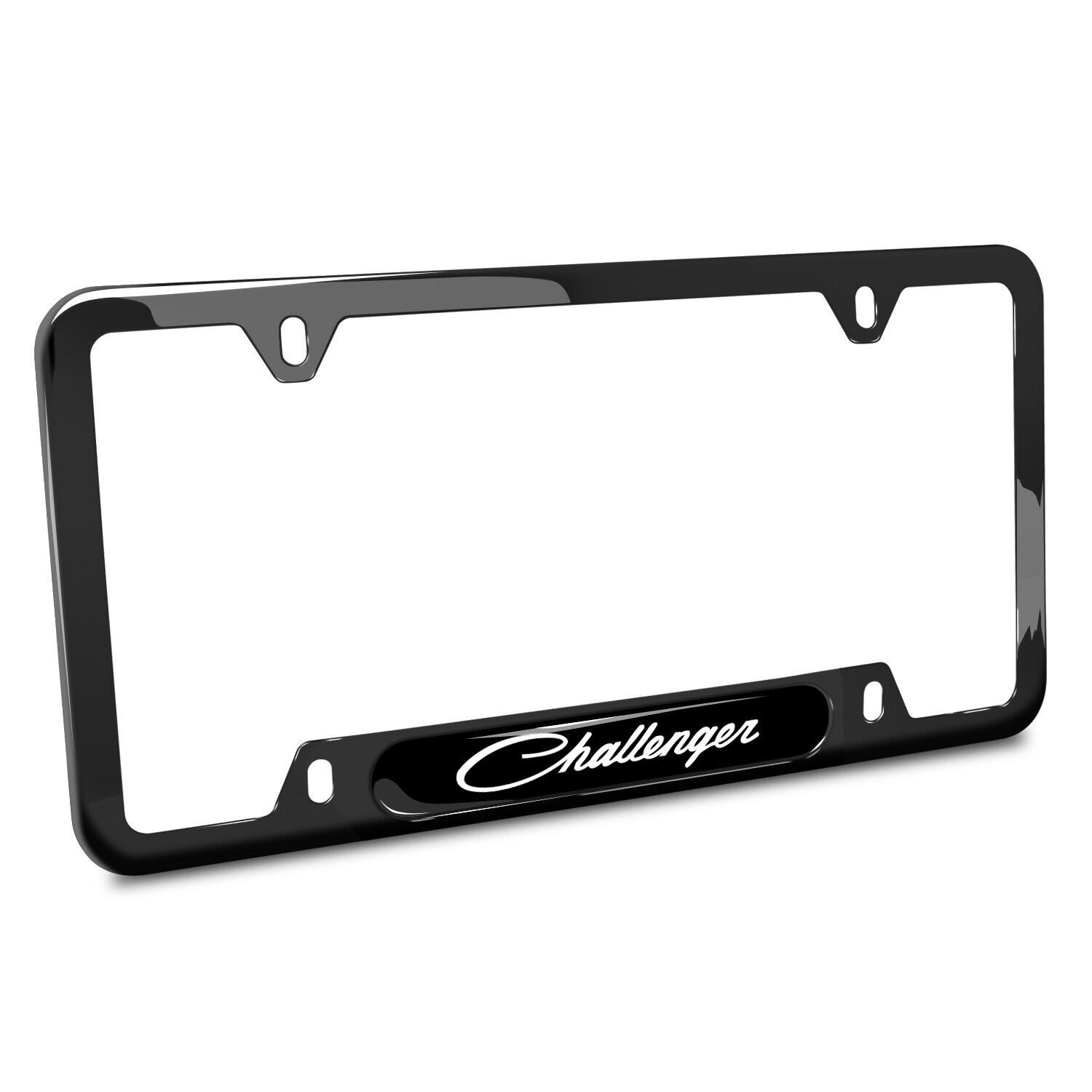 Dodge Challenger Classic Black Insert Black Stainless Steel License Plate Frame