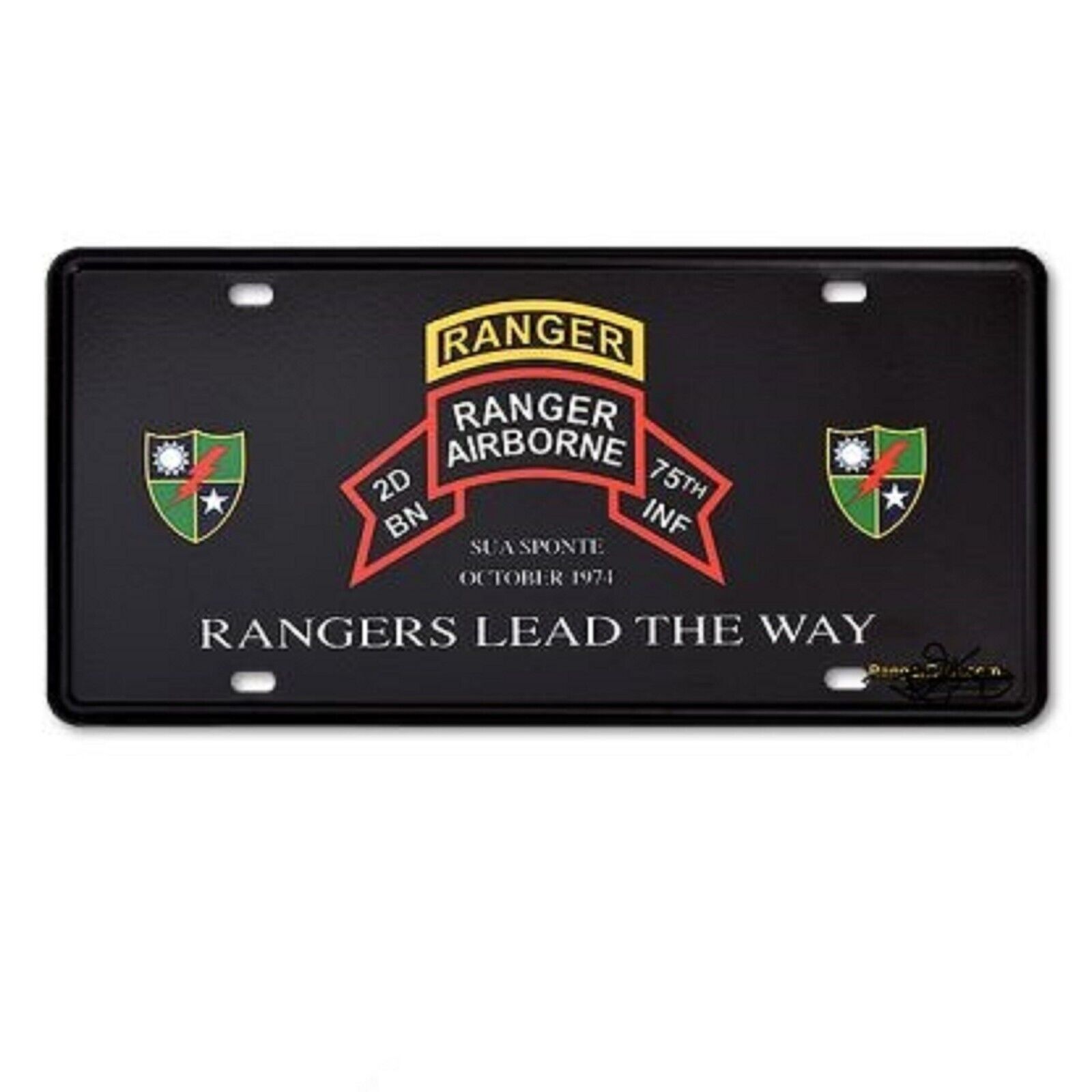 ARMY 2ND RANGER BATTALION 75TH INFANTRY AIRBORNE LICENSE PLATE