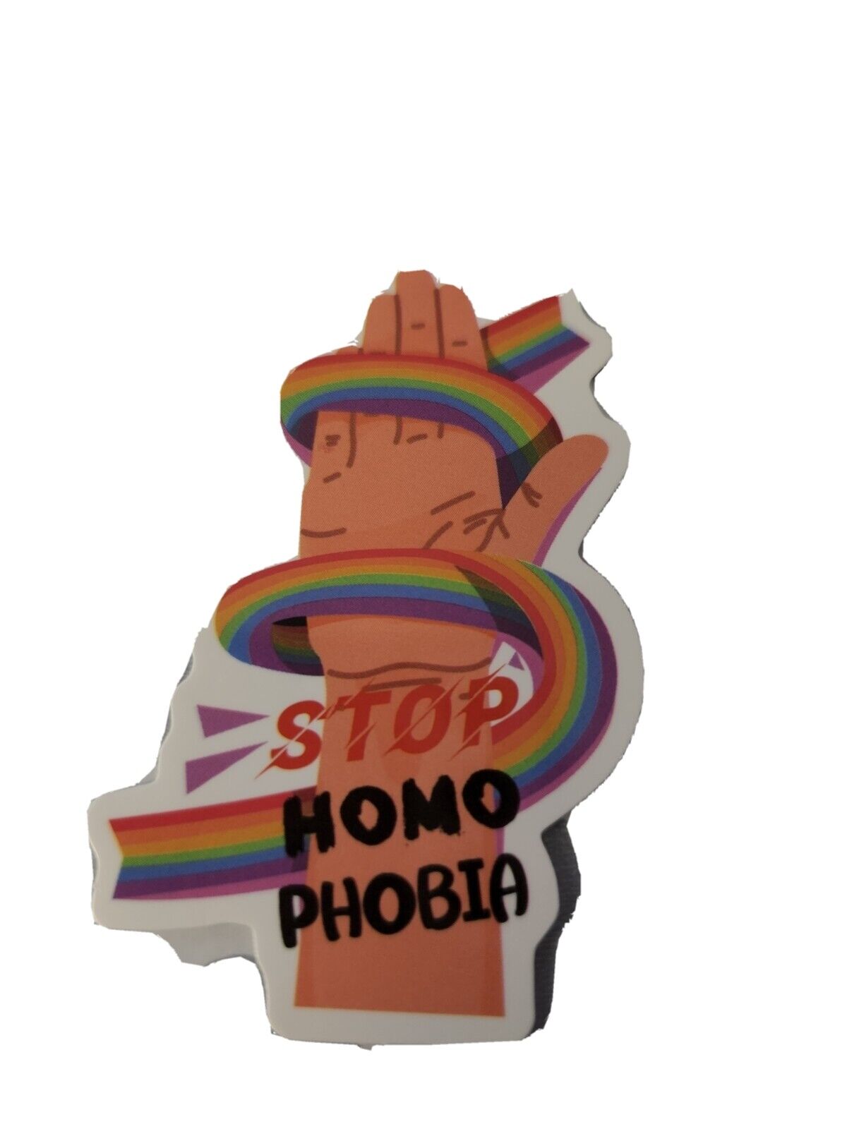 Stop homophobia LGBT sticker decal 2x2