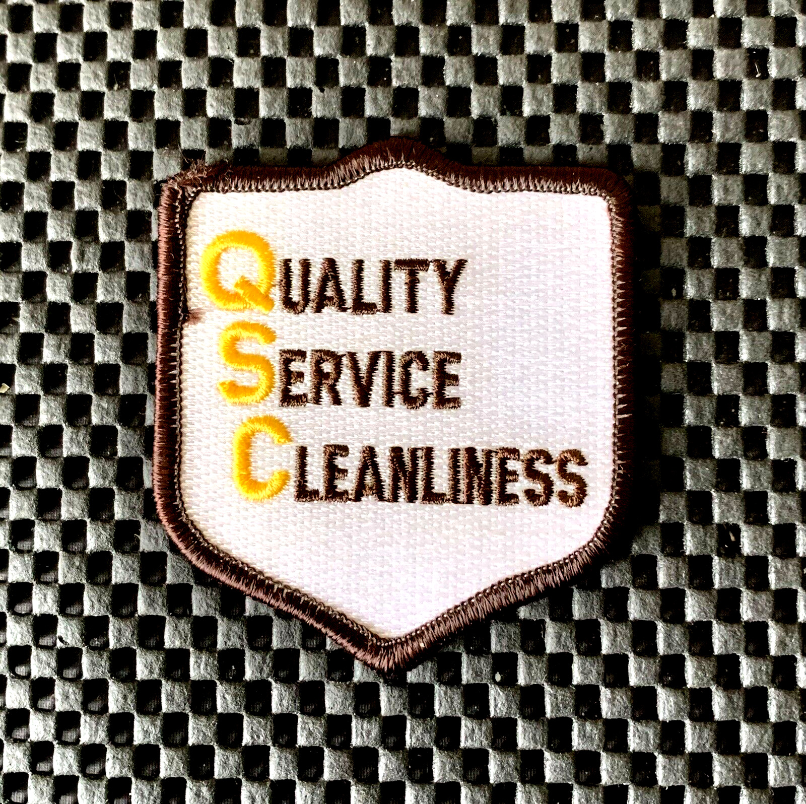 QSC QUALITY SERVICE CLEANLINESS EMBROIDERED SEW ON PATCH 2 3/4\