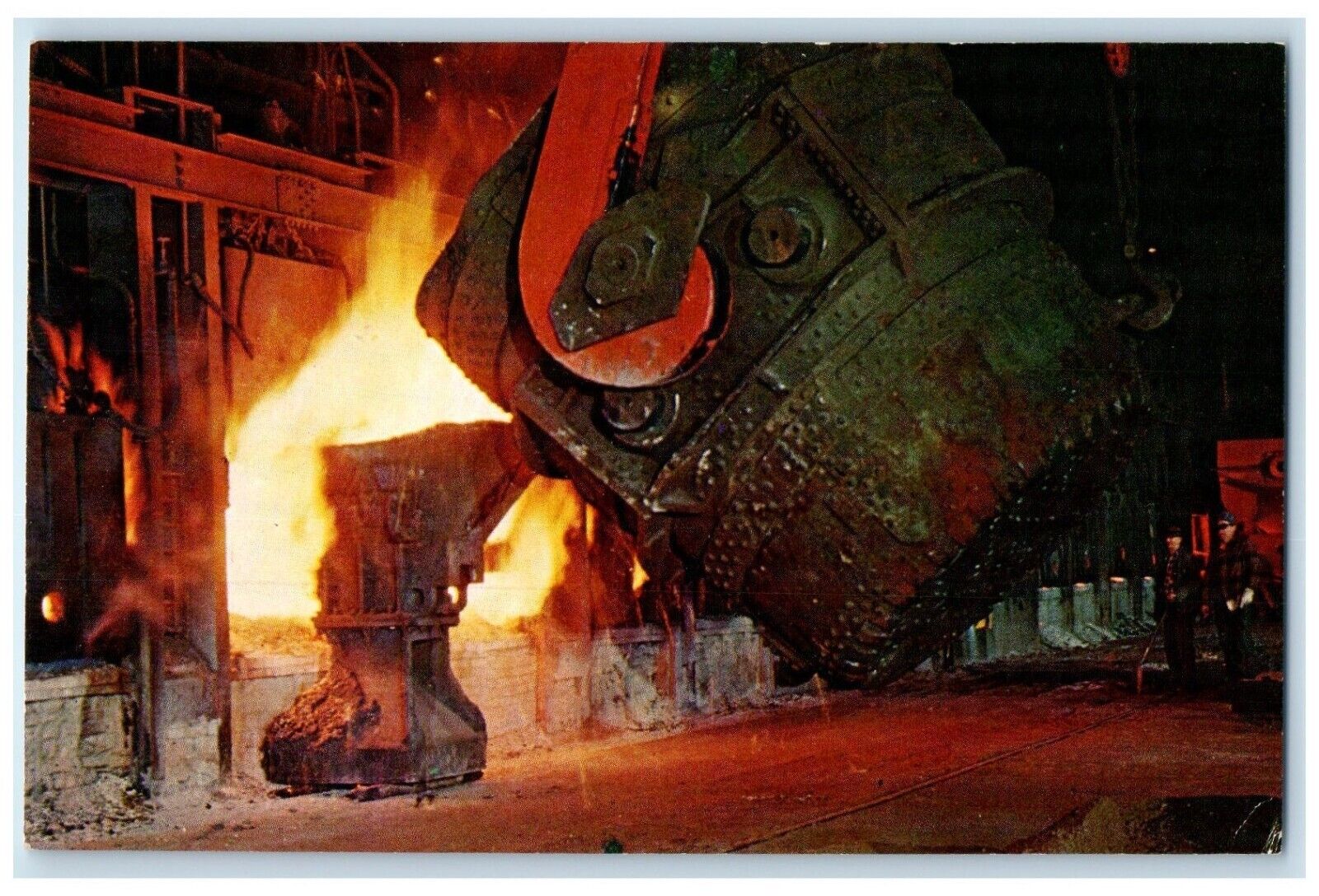 c1960 Open Hearth Furnace Gary Steel Works Corporation Gary Indiana IN Postcard