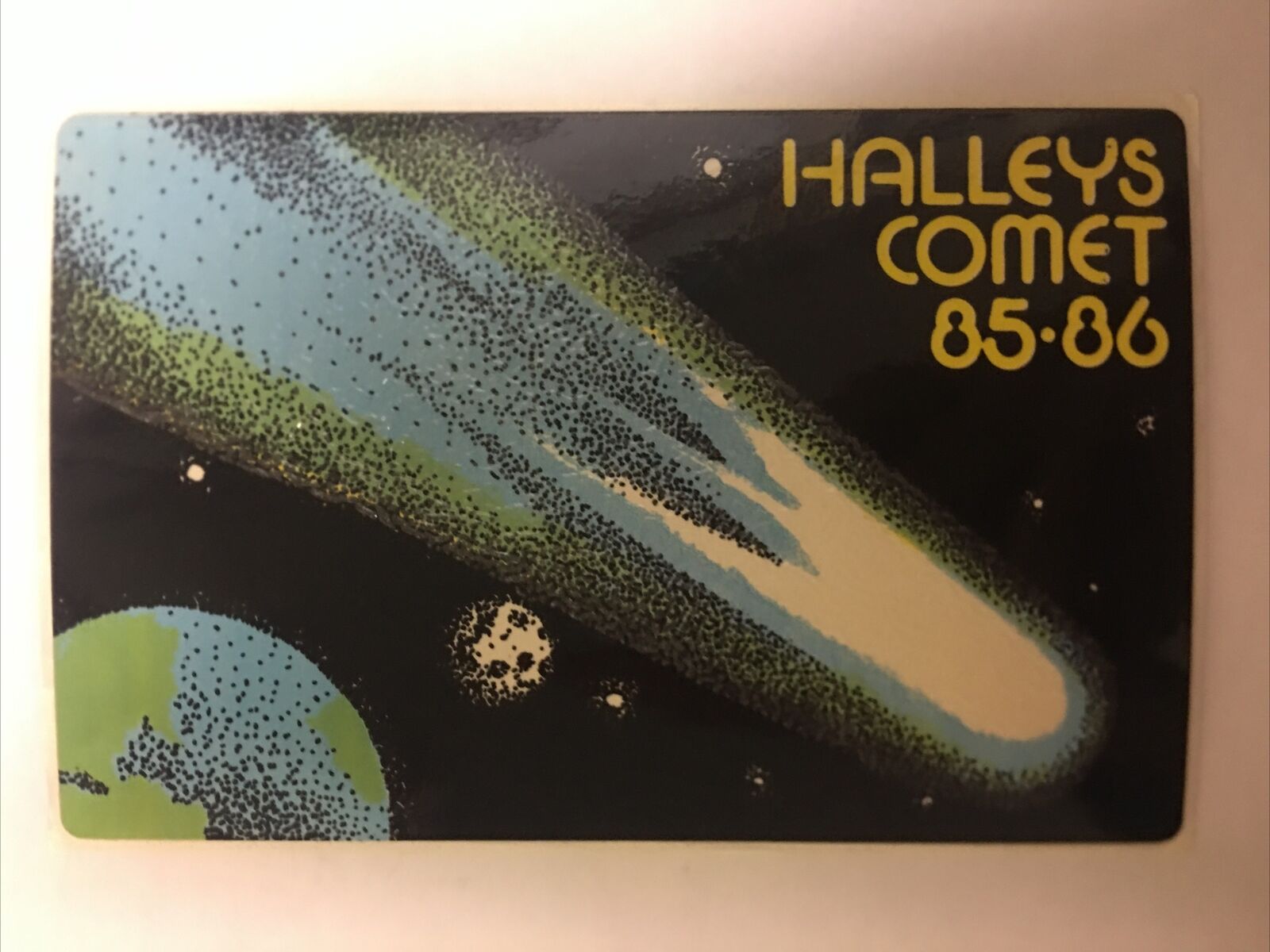Halley’s Comet 85-86 Glow In The Dark Sticker Vintage Postcard