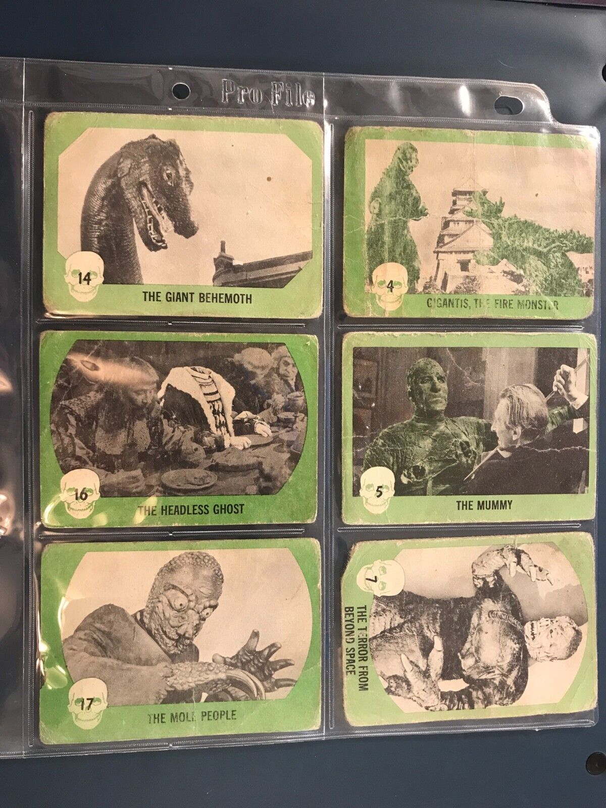 1961 green nu-cards horror monsters Lot of 6 cards in poor condition