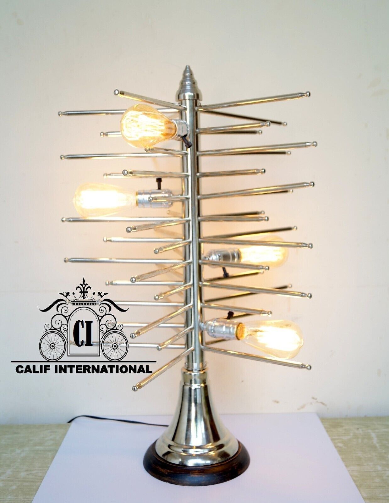 1950's Vintage mid century style sputnik brass table lamp lighting 4 bulb lamp