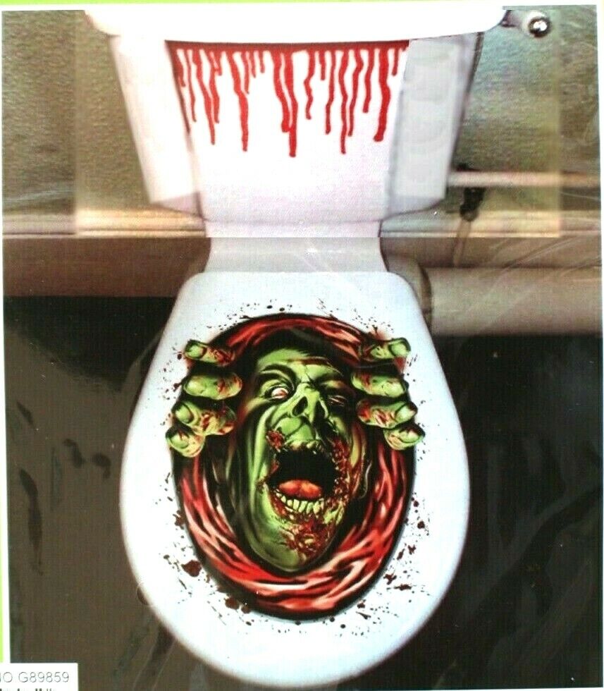 Haunted House Blood Monster-ZOMBIE GHOUL TOILET COVER-Halloween Party Decoration