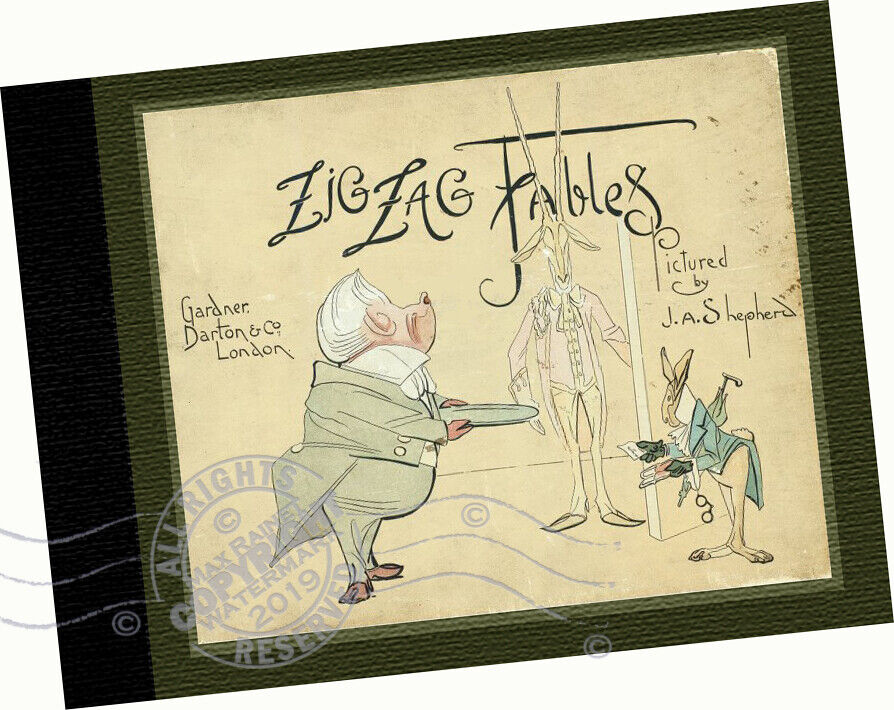 J A Shepherd ZIG ZAG FABLES 1887 Children Stories Moral Folklore Fiction Animals
