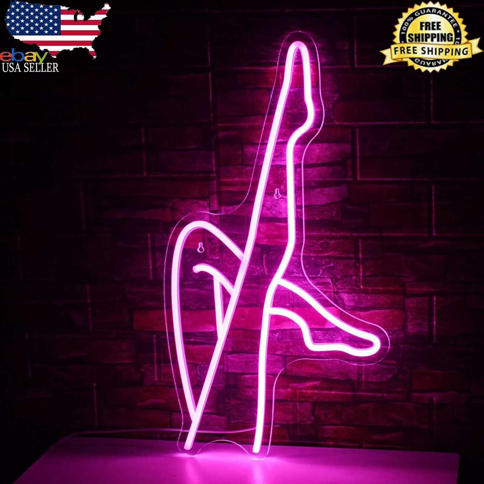 Sexy Leg Neon Light USB Powered Women Legs LED Pink Neon Sign for Pink Signs