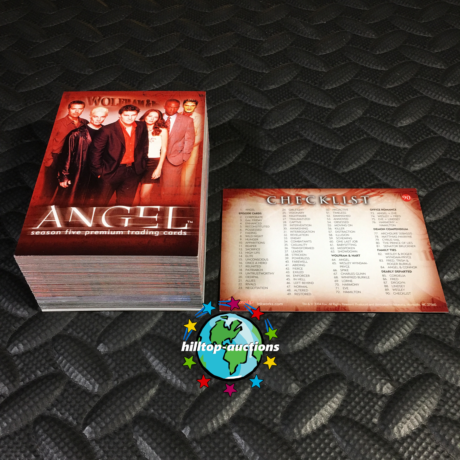 ANGEL SEASON 5 COMPLETE 90-CARD TRADING CARDS SET 2004 INKWORKS tv show buffy