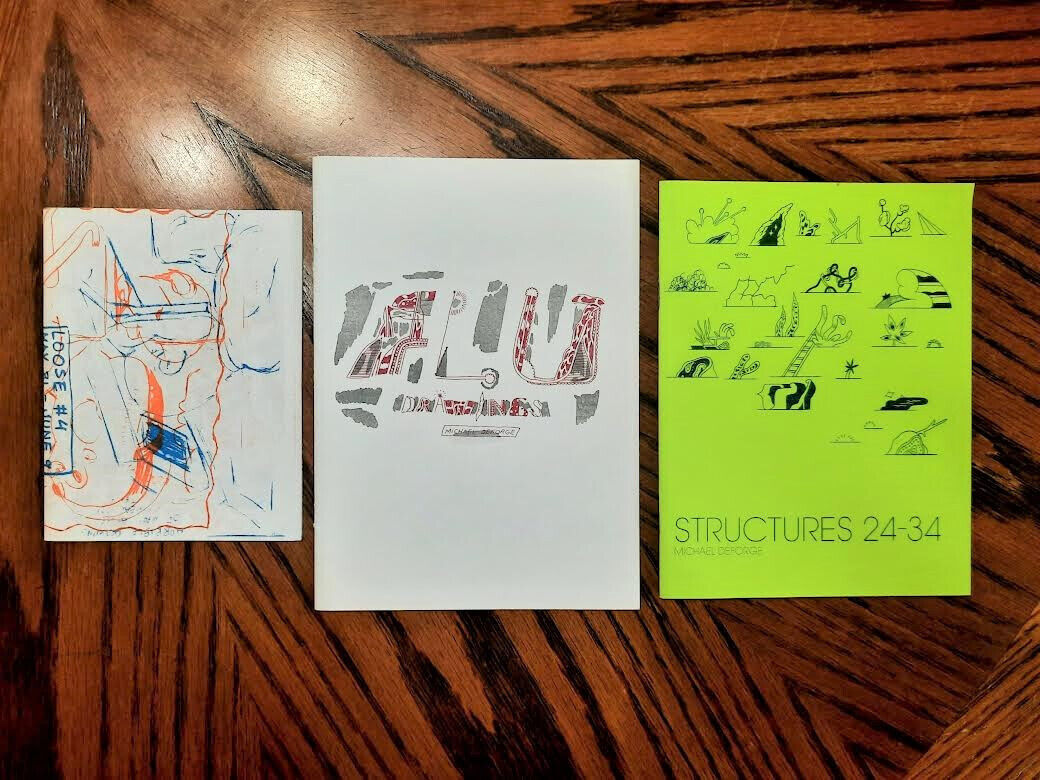 3 Michael DeForge ZINES Loose #4 Structures 24-34 FLU Drawings RARE comix lot