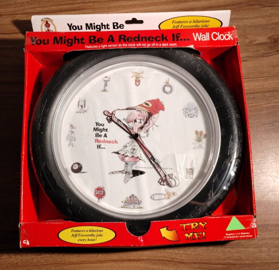 new RARE you might be a REDNECK GEMMY WALL CLOCK JEFF FOXWORTHY sound